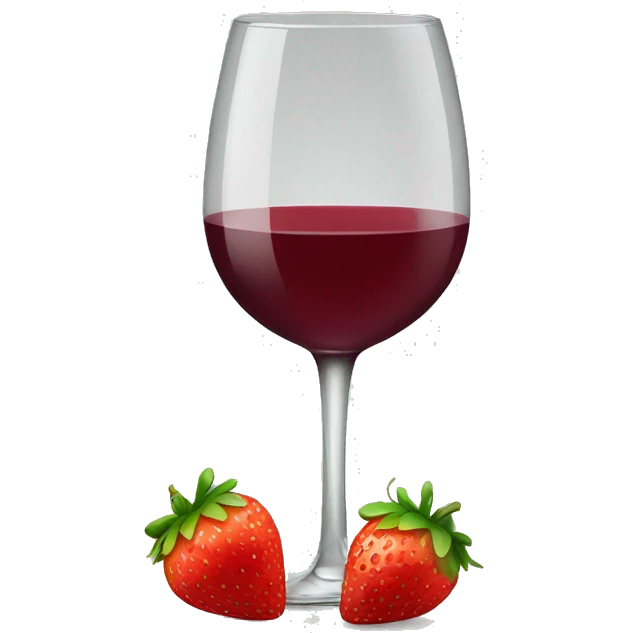 glass of wine with strawberry emoji