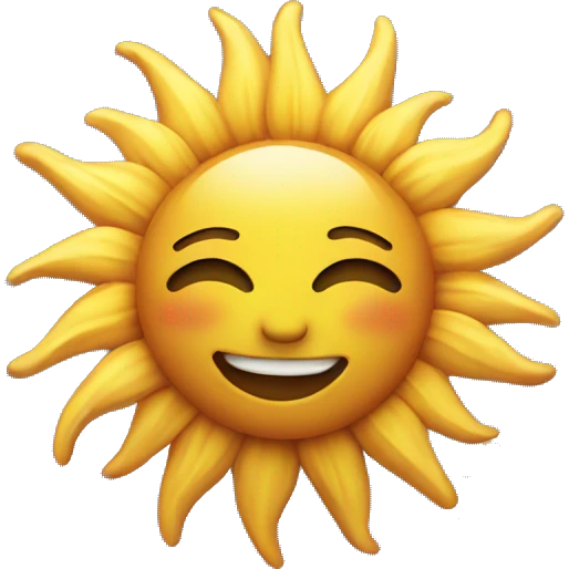 Sun with love emoji