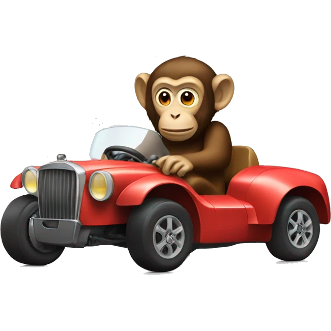 a monkey driving a car emoji