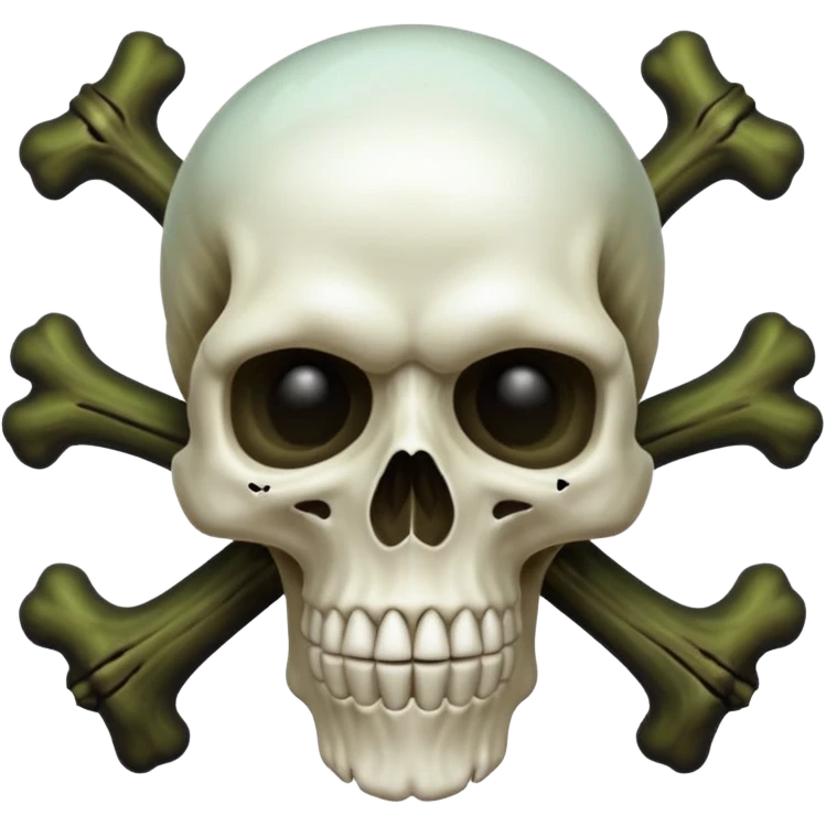 a poisonous cloud of gas, dark swamp color, with an image of a skull and two crossed bones behind the skull emoji
