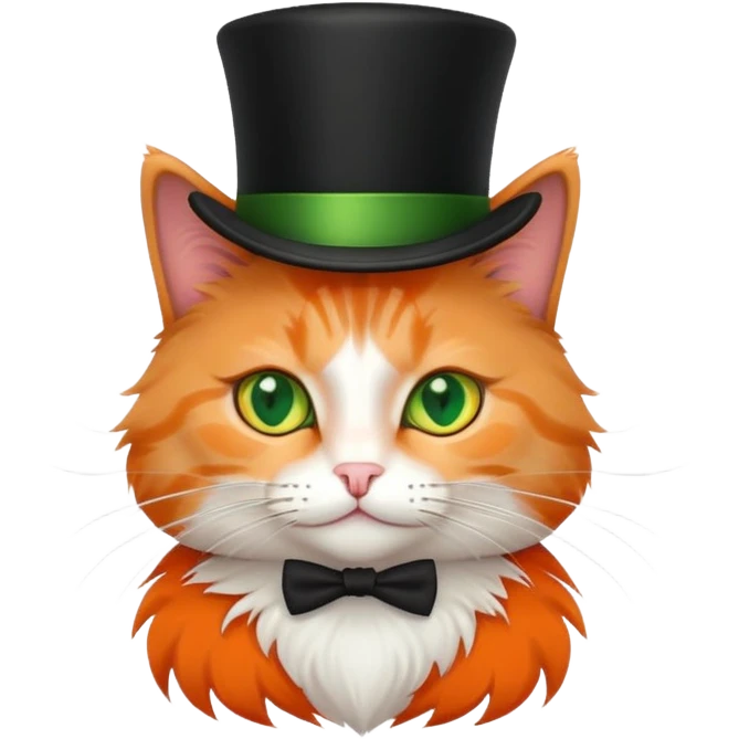 cat wearing a black top hat emoji