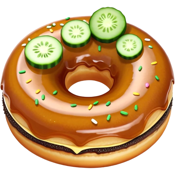 Cucumber inside donut emoji
