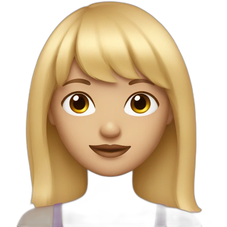 blonde girl with bangs emoji