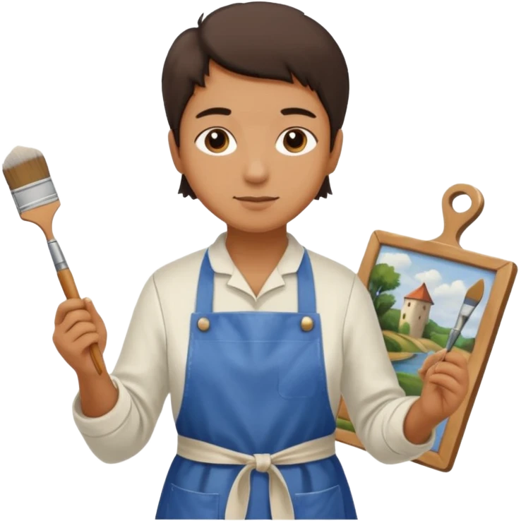 person restoring old painting. emoji