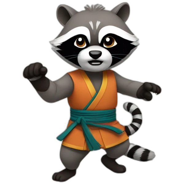 racoon kung fu emoji