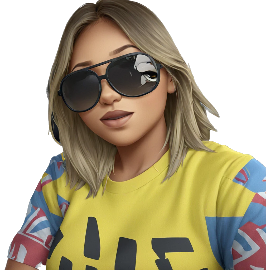 girl in yellow shirt with car emoji