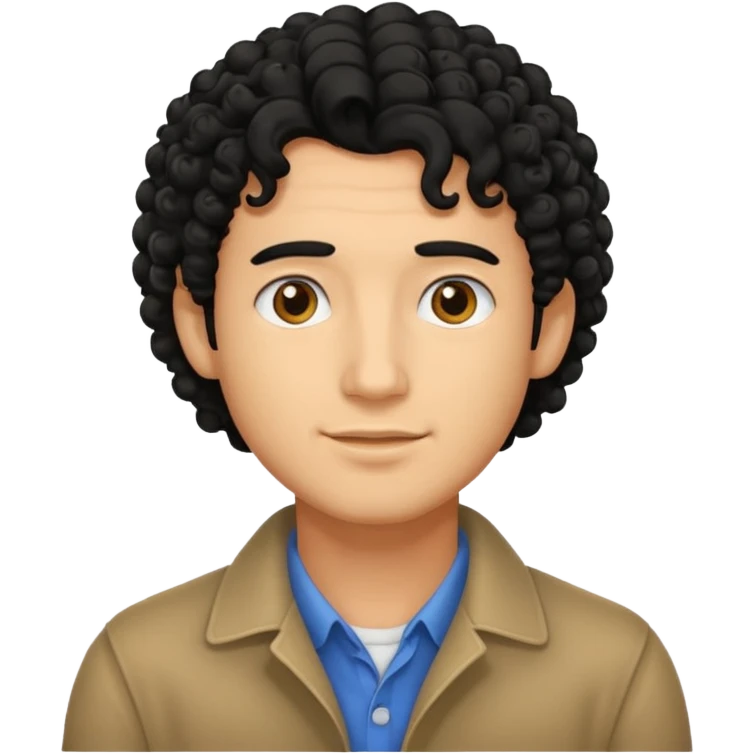 man with curly hair  emoji