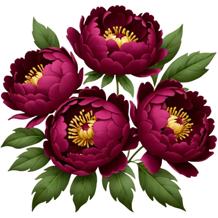 Close Burgundy peonies bouquet  emoji