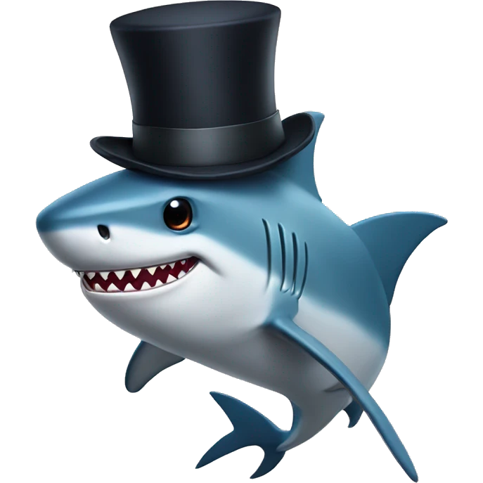 Shark with a top hat emoji