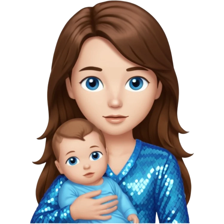 Benson Boone (b.2002), Pop Singer with blue eyes, long brown hair, baby blue sequin outfit emoji