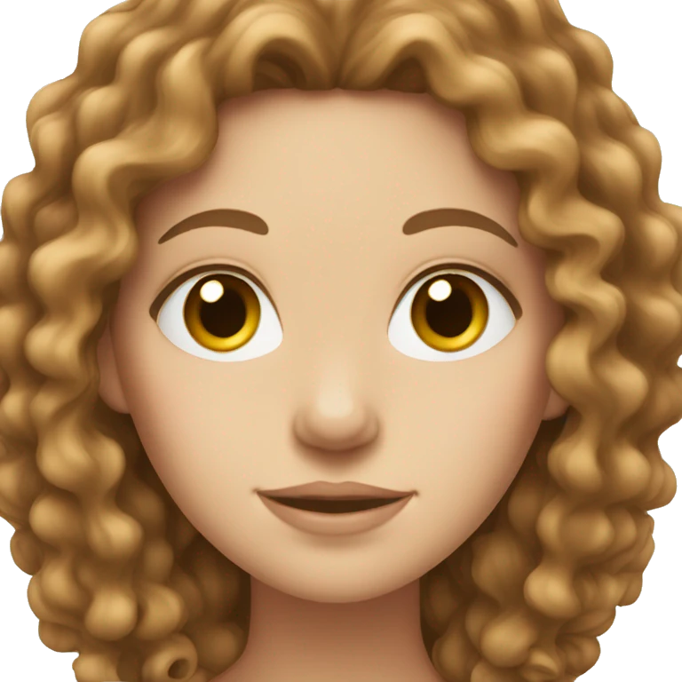 white girl with long brown curly hair emoji