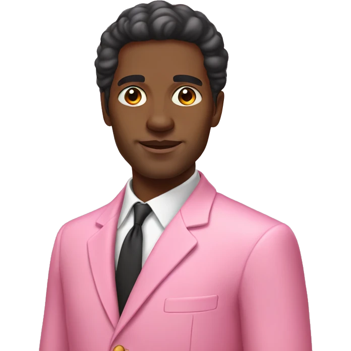 Black man wearing pink suit 60s emoji
