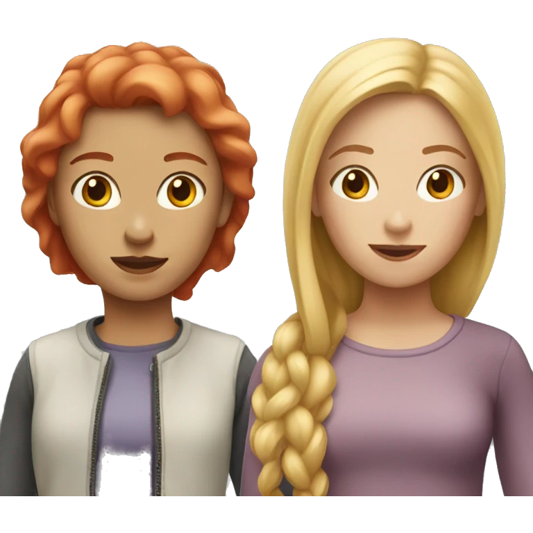 blonde girl and red-headed girl emoji