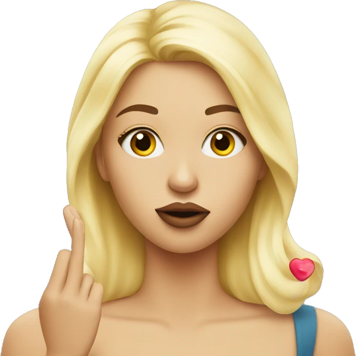 blonde girl blowing  kiss emoji