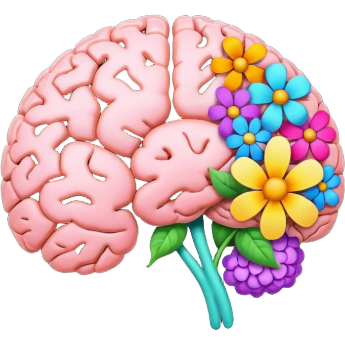 Brain with flowers emoji