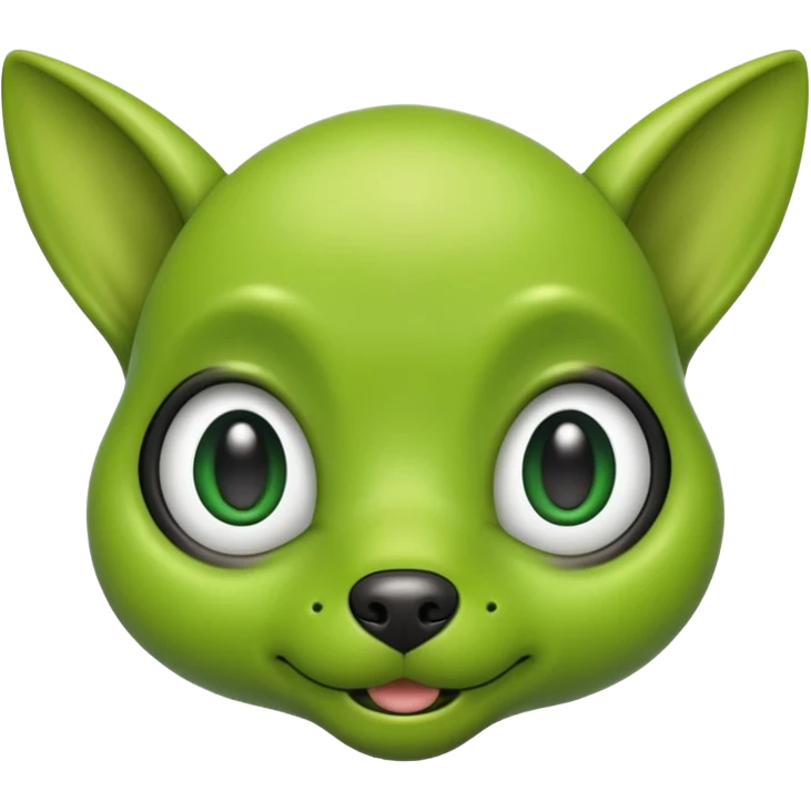 green alien dog face emoji