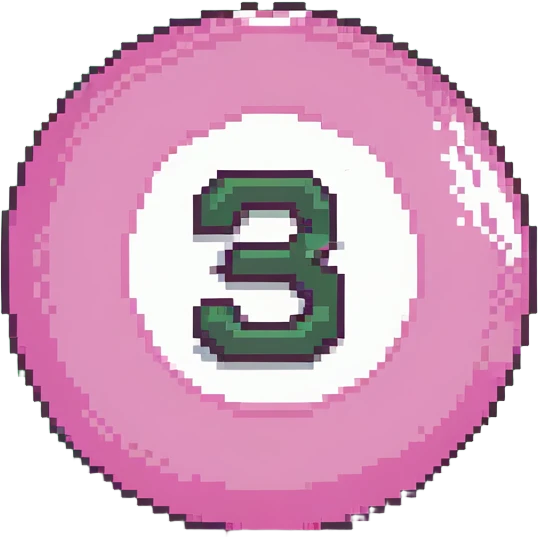 pink billiard ball with the number 23 inside a white circle emoji