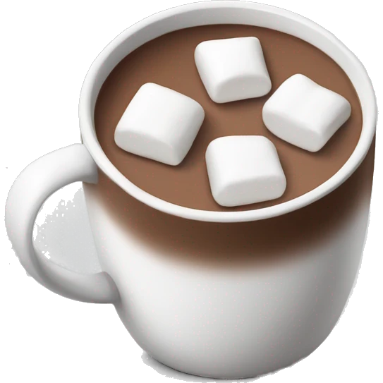 hot chocolate with marshmallows in a white mug without a face emoji