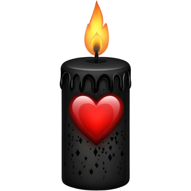 heart with gothic black candle emoji