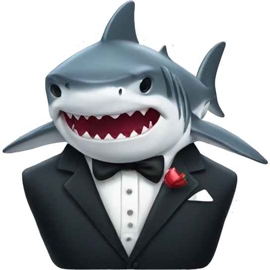 shark wearing tuxedo emoji