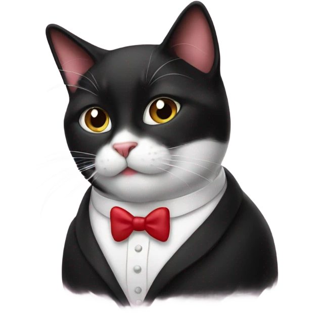 Tuxedo cat kissing emoji