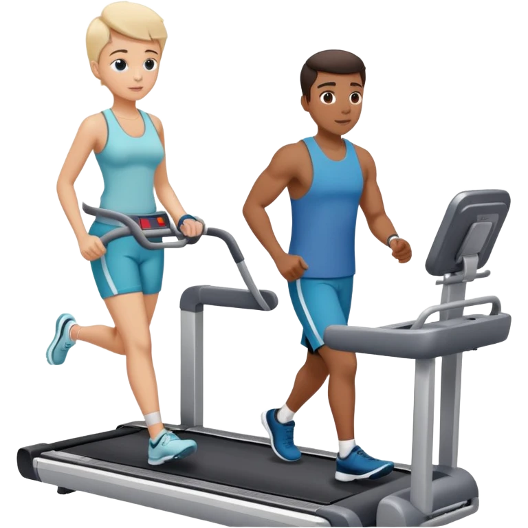 patient on a treadmill with heart monitor and a doctor supervising, representing a stress test emoji