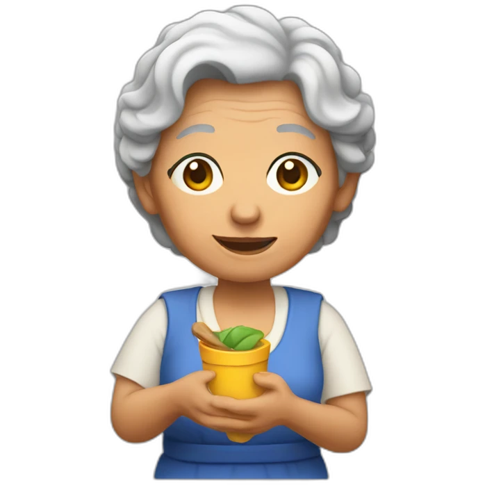 abuela holding a chancla emoji