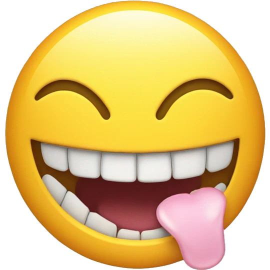 Smiley emoticon with two missing teeth in middle emoji