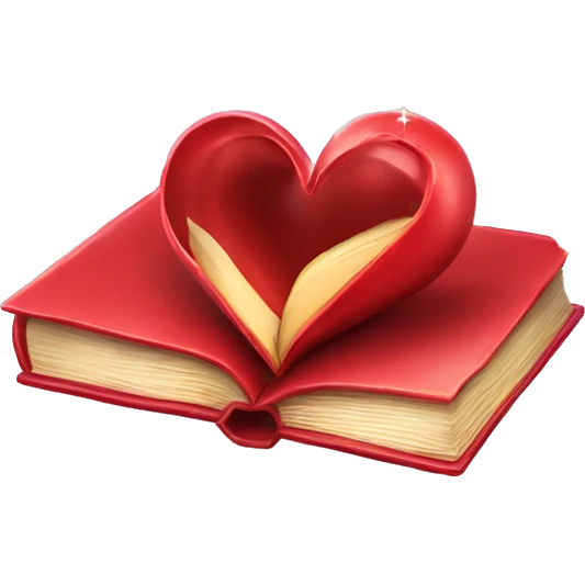 Red Book of Love and seduction with magic emoji