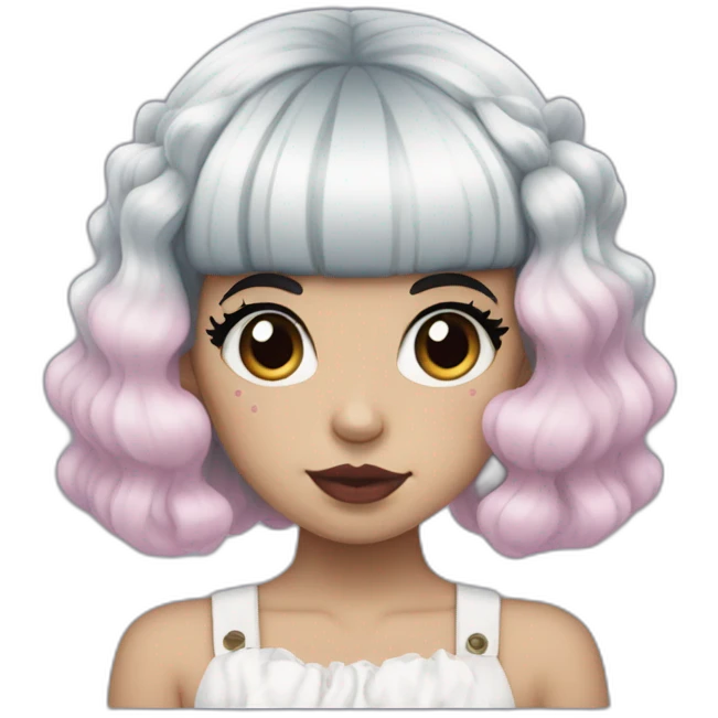 melanie martinez half white and half black hair emoji
