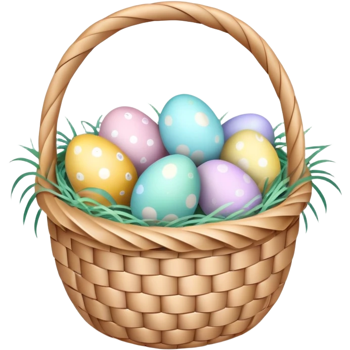Easter basket with colorful eggs emoji