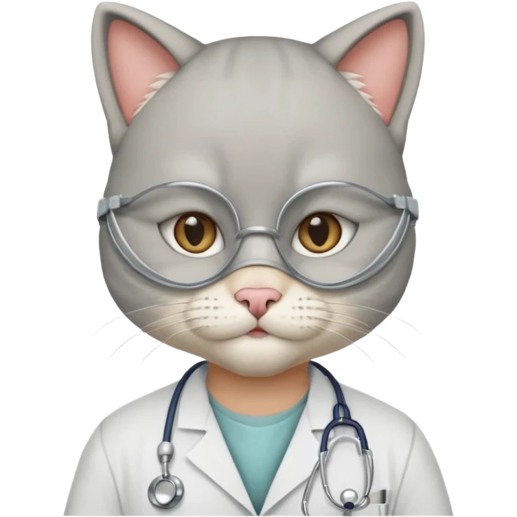 doctor cat, white surgeon mask emoji