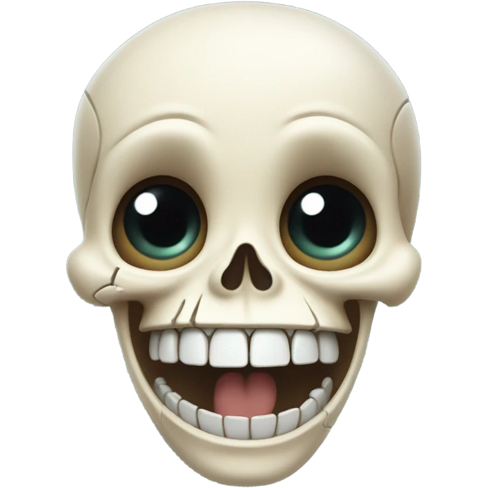 Cute laughing skeleton  emoji