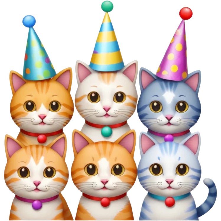 12 cats at a birthday party emoji