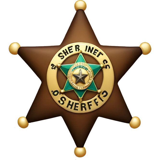 Sheriff's  6 point Star badge for los angeles county emoji