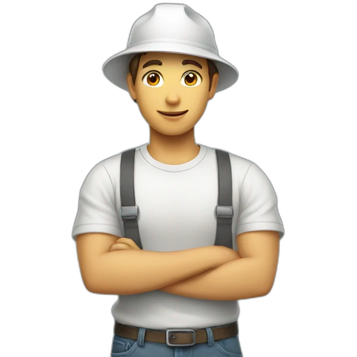 Boy working hat ping emoji