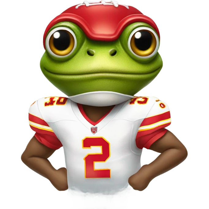 Frog wearing KC chiefs jersey  emoji