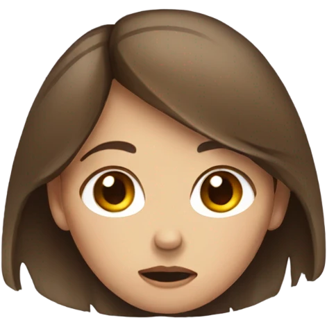 A brown hair girl crying  emoji