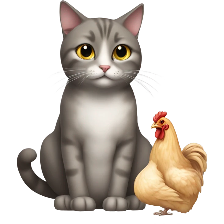 Cat eating chicken  emoji