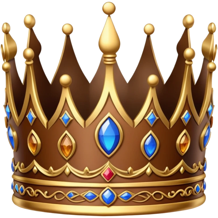 Elegant brown royal crown with gold details emoji