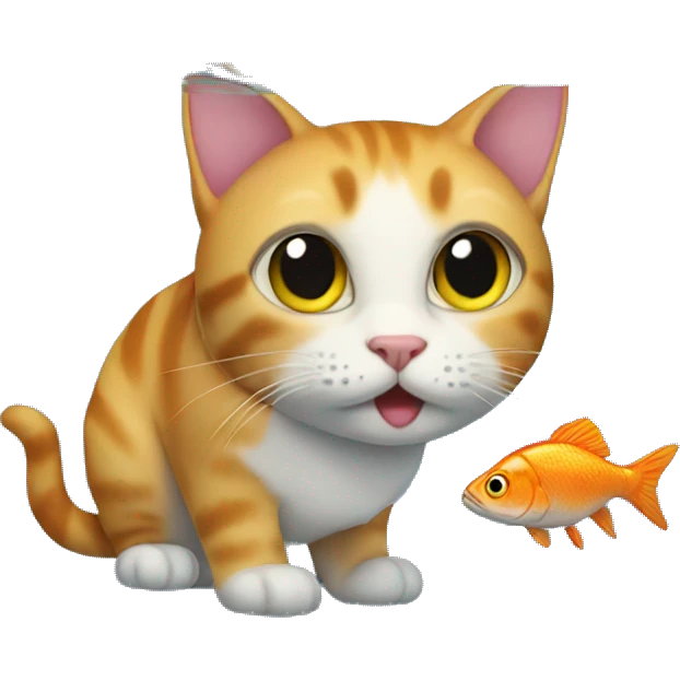 Cat looking at fish  emoji