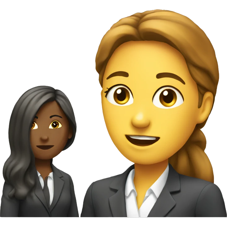 2 women talking job interview semi casual emoji