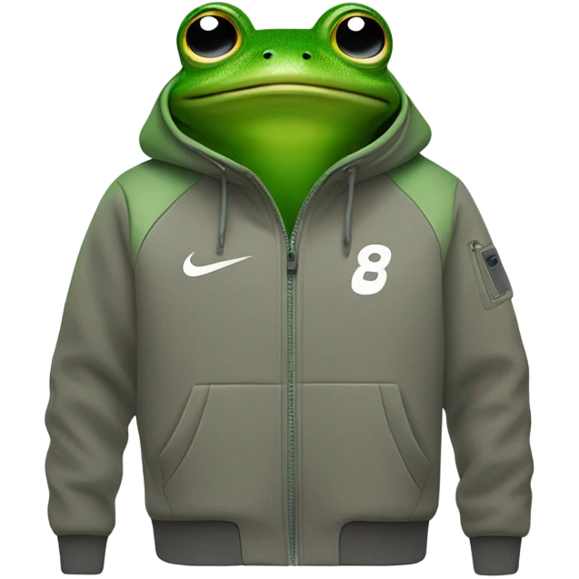 Frog with Nike tech fleece emoji