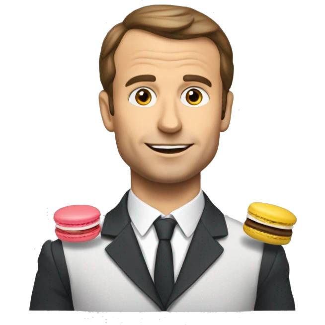 Macron qui mange des macarons  emoji