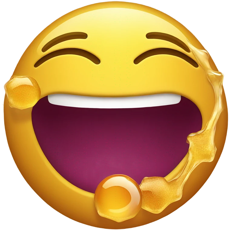 Smiling face vomiting honey in the form of two balls emoji