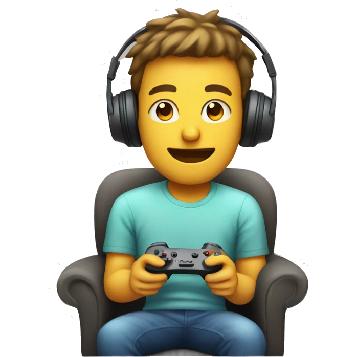 Guy sitting in a sofa while playing videogames  emoji