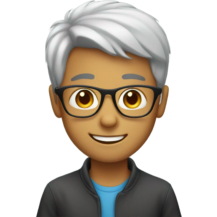 smiling boy in glasses emoji