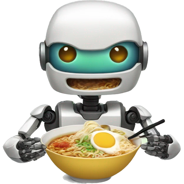 Robot eating ramen emoji