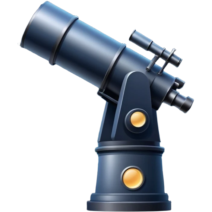 An icon featuring an observatory with a giant telescope, set against a starry sky. The design includes visible planets, distant stars, and galaxies, symbolizing the study of astronomy and celestial exploration. Transparent background highlights the wonder of the universe. emoji