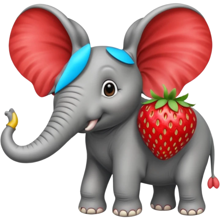 Red Strawberry Elephant  emoji